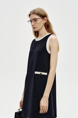 Contrast Back Bow Short Dress