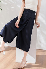 Draped Loose Wide-Leg Pants