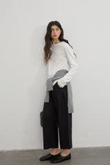 Split Seam Rolled Long Sleeve T-Shirt