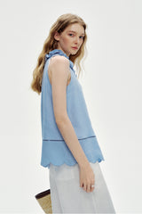 Three-Dimensional Flower Sleeveless Vest Top