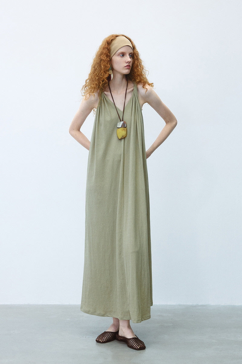 Kink Splicing Backless Maxi Dress