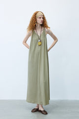 Kink Splicing Backless Maxi Dress