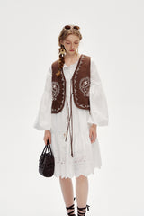 Three-Dimensional Embroidery V-Neck Vest Top