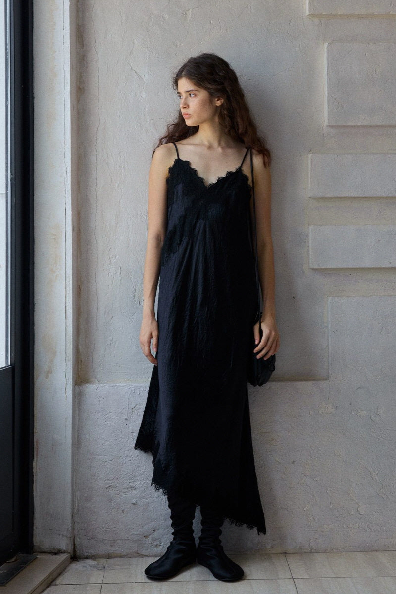 Wrinkled Lace Camisole Dress
