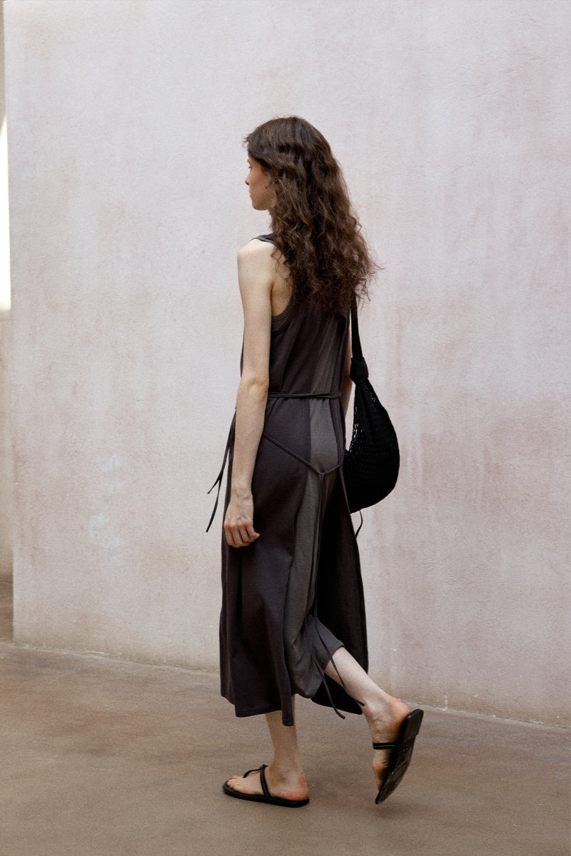 Layered-Look Knit Vest Dress