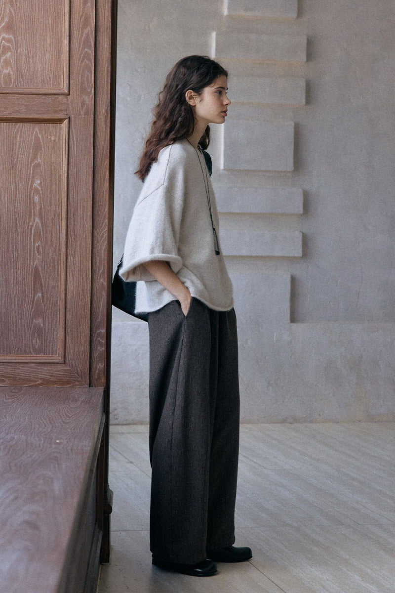 Lazy Loose Mid-Sleeve Pullover