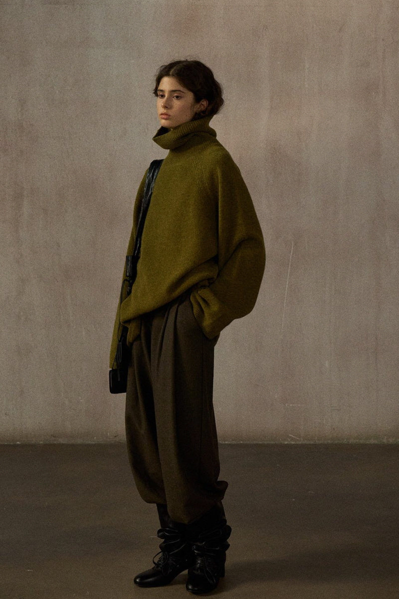 Soft Waxy Warm Turtleneck Pullover Sweater