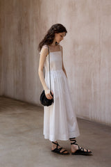 Shirred Strap Maxi Dress