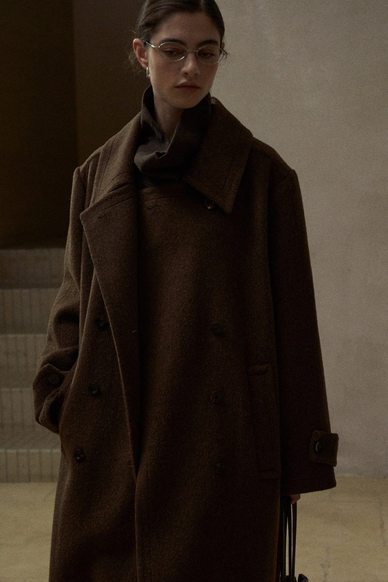 Classic Long Lapel Double-Breasted Coat