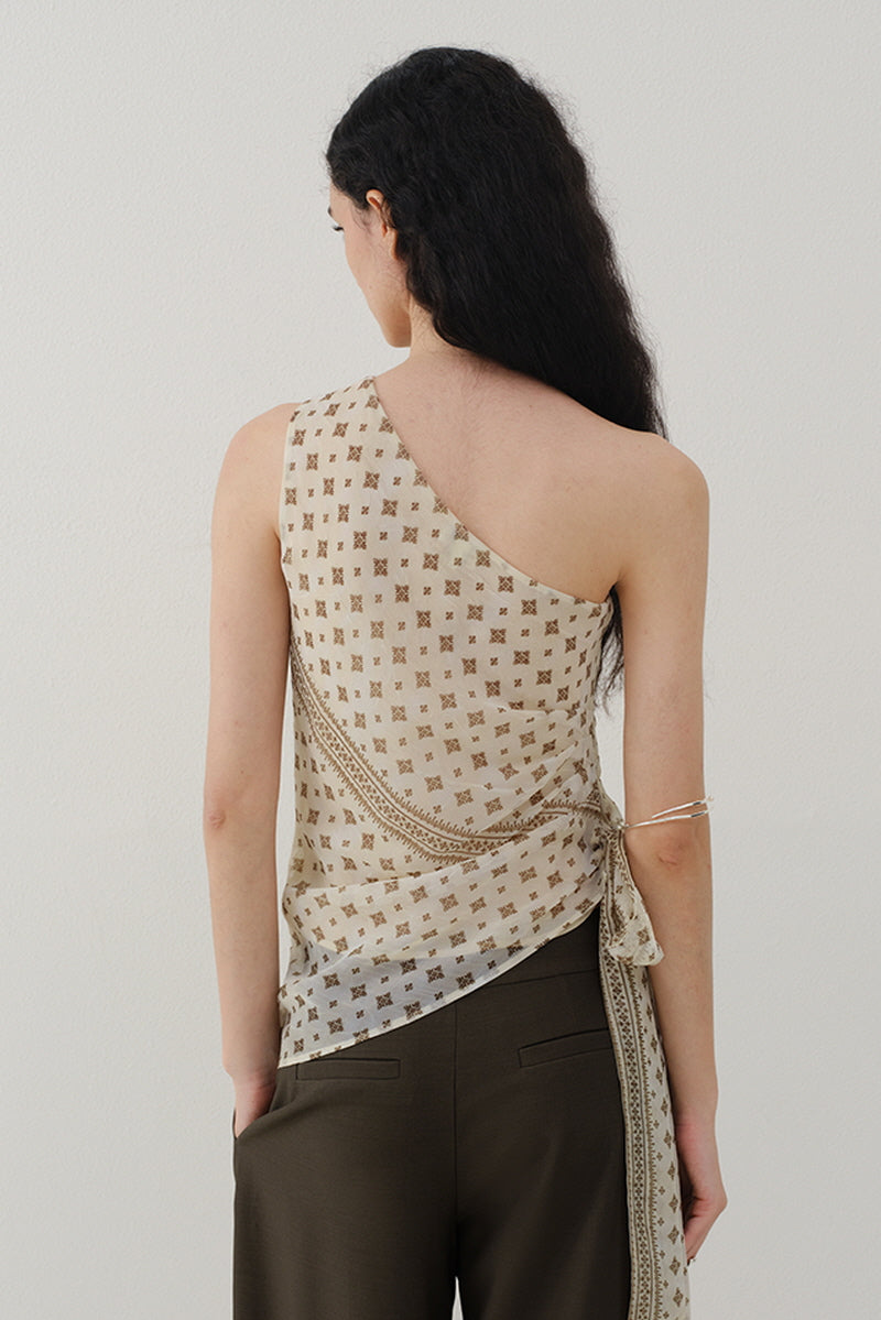 Asymmetric Slanted Shoulder Top