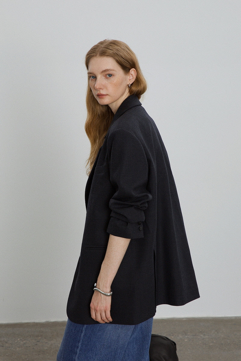 Structured Shoulder Pad Blazer