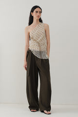 Asymmetric Slanted Shoulder Top