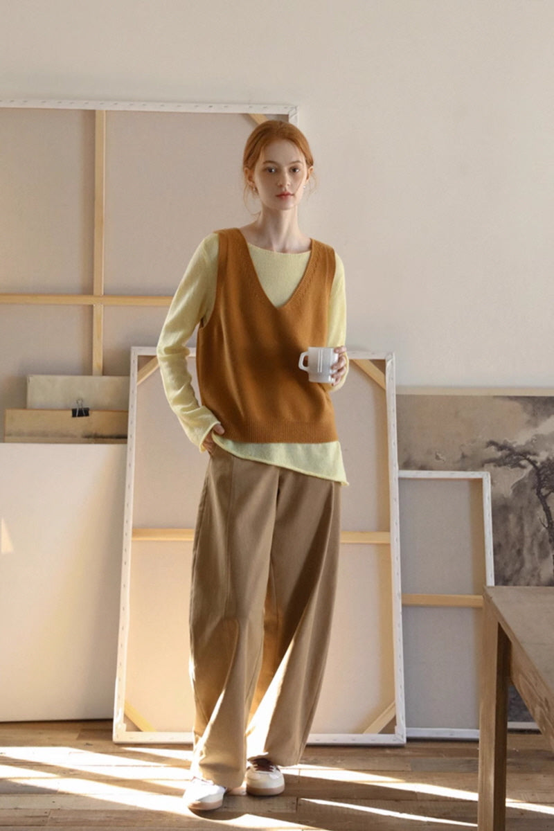High Waist Wide-Leg Scimitar Pants