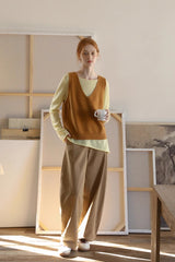 High Waist Wide-Leg Scimitar Pants