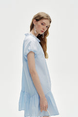 Round Neck Puff Sleeve Loose Dress
