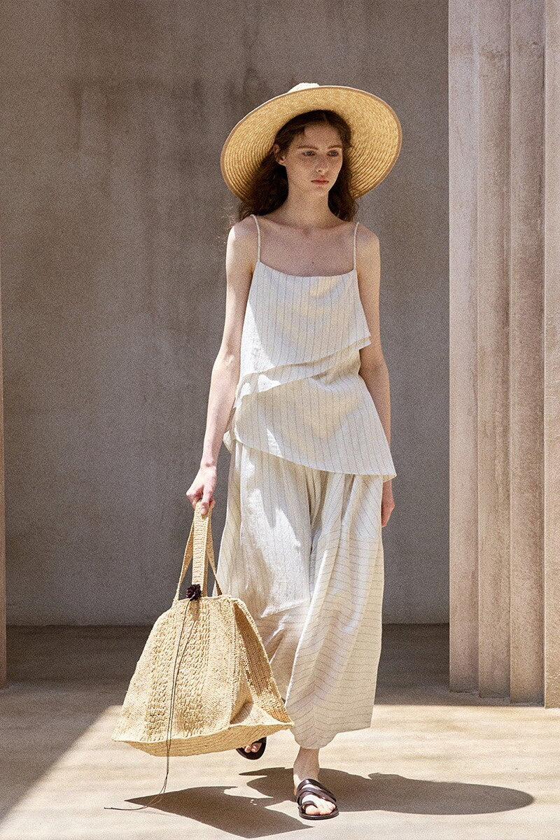 Striped Irregular Bud Skirt