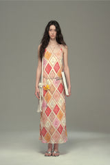 Bias-Cut Bohemian Pattern Slip Dress