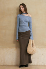 Slouchy Streamer Off Shoulder Knit Top