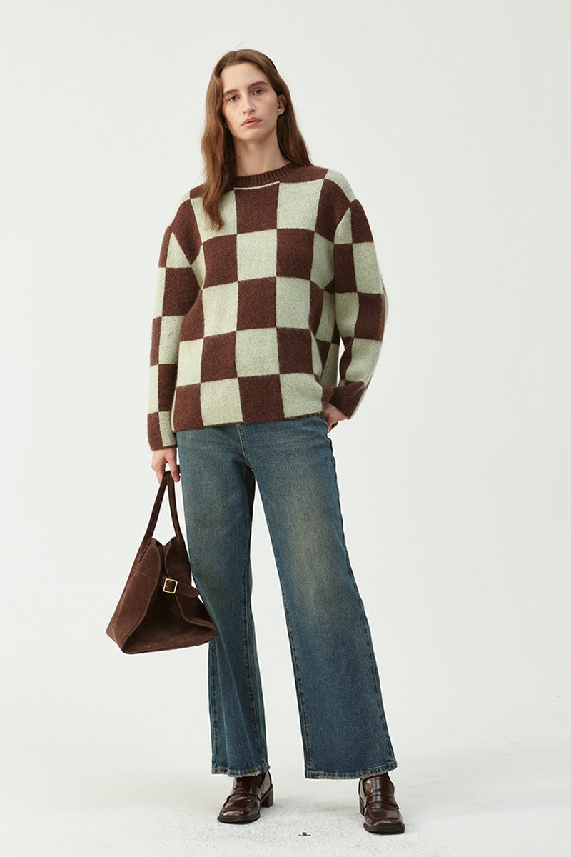 Minimalist Checkerboard Knitwear