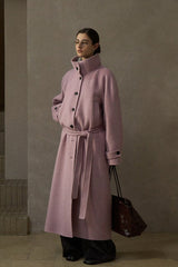 Reversible Stand-Up Collar Double-Breasted Coat