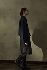 Lapel Loose Dropped Shoulder Sweatshirt