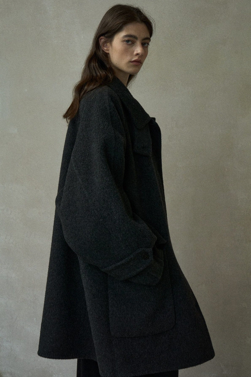 Reversible Raglan Patch-Pocket Coat
