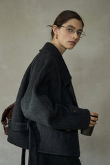 Waist Belted Lapel Duffle Coat