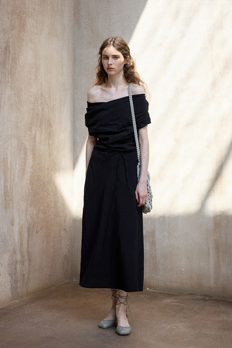 One-Shoulder Bandeau Long Dress