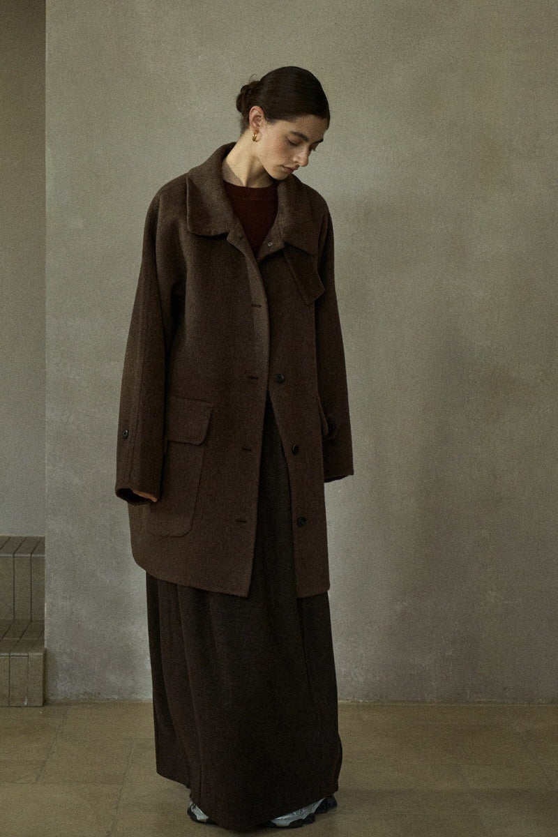 Reversible Raglan Patch-Pocket Coat