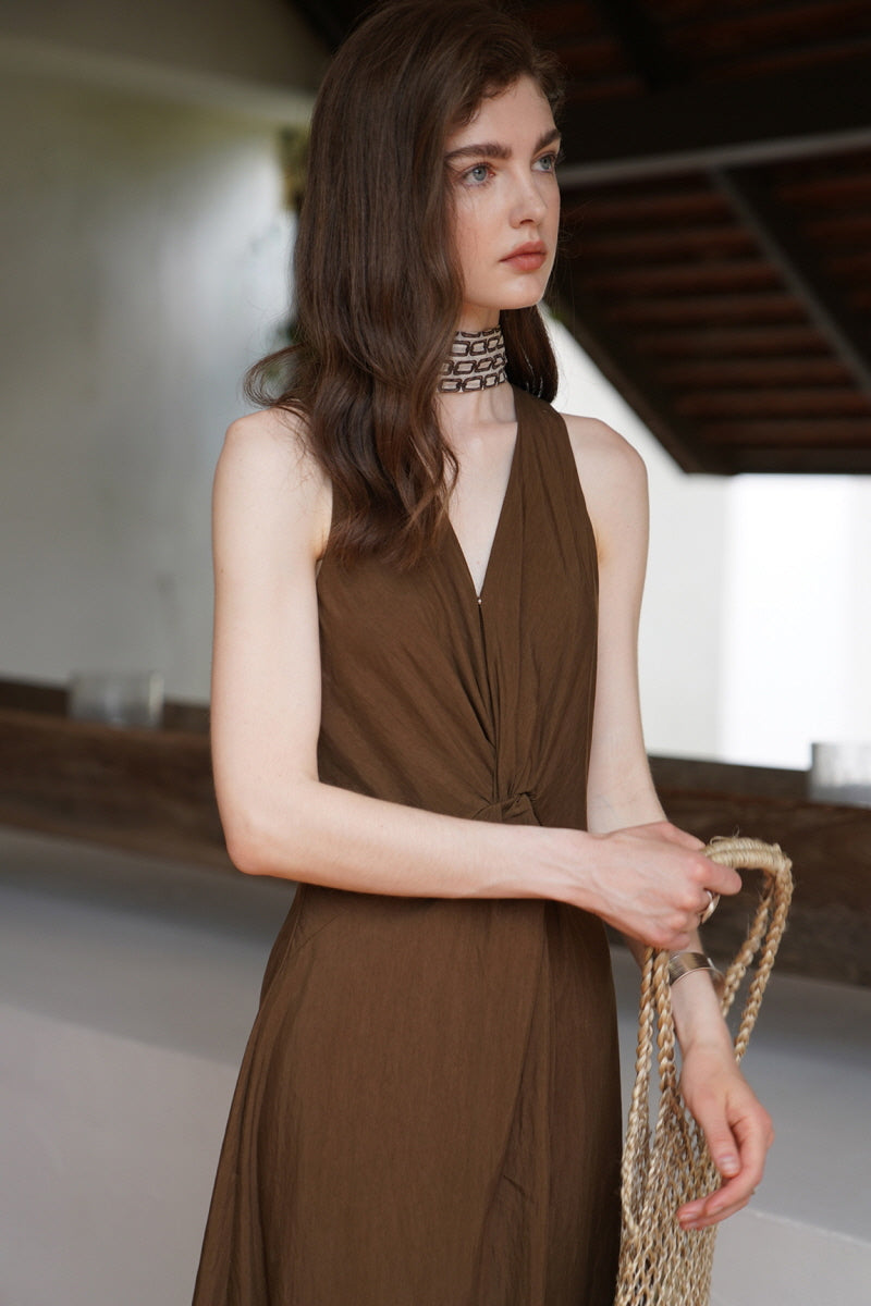 Twist V-Neck Resort Dress