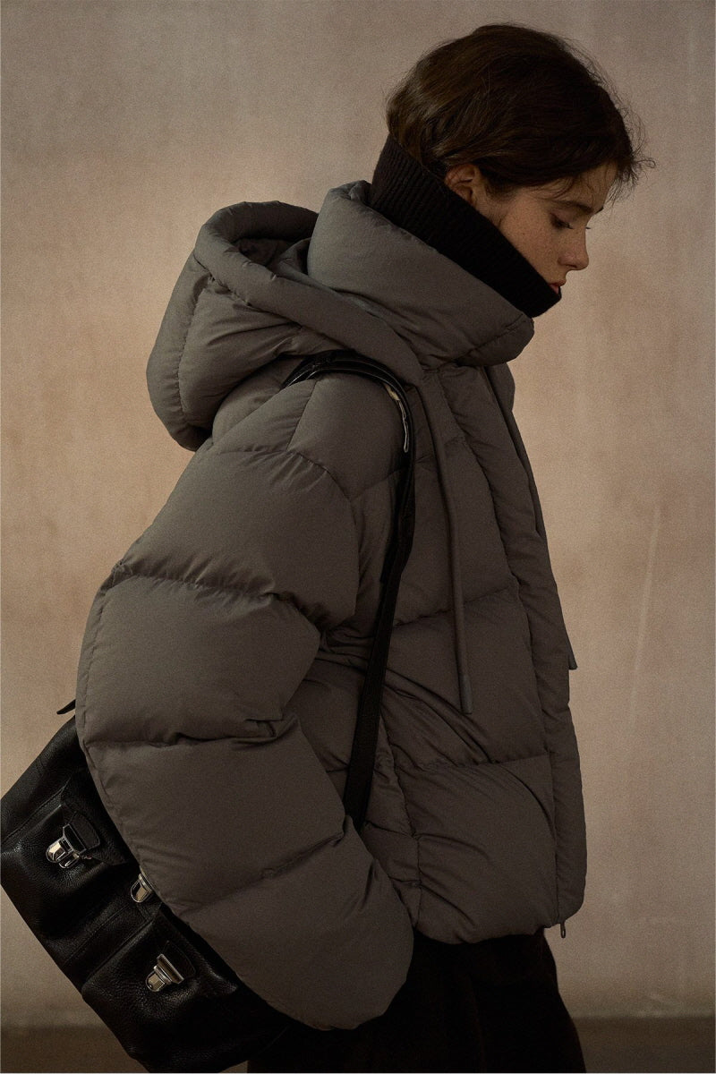 Cocoon Hooded Short Down Jacket
