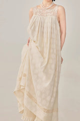 Literary Lace Jacquard Slip Dress
