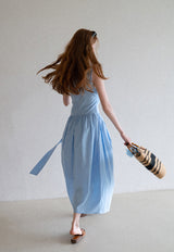 Strappy Bow A-Line Midi Dress