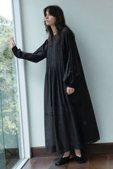 Crew Neck See-Through Cable Dress