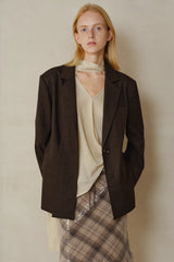 Asymmetrical Front Slit Blazer