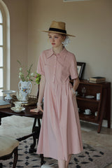 Strappy Waist Shirt Midi Dress