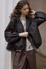 Loose Hooded Vintage Jacket