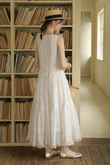 Cutout Embroidered Lace Long Dress