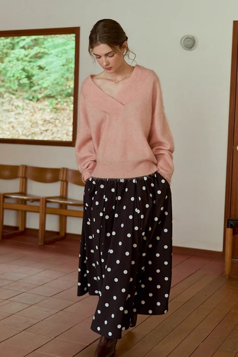 V-Neck Loose Fit Knit Top