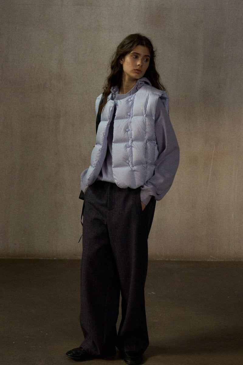 Quilted V-Neck Short Down Vest