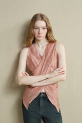 Stacked Crossover Lace-Up Vest Top