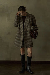 Pleated Retro Plaid Skirt