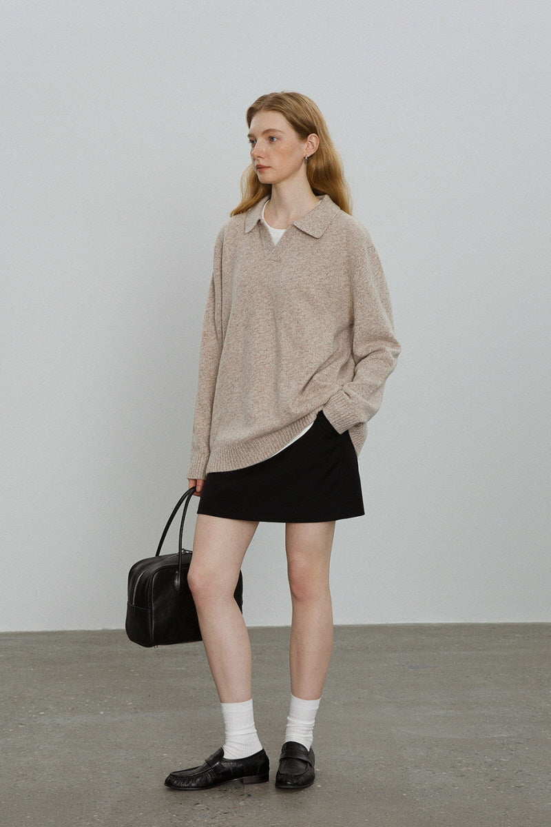 Seagull Neck Pullover Sweater
