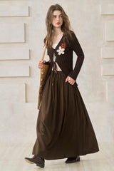 Floral Tie-Up Cardigan