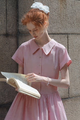Striped Short Sleeve Waist Dress