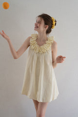 Three-Dimensional Lace Collar Puffy Dress