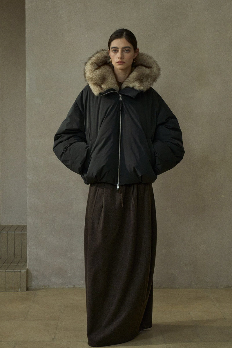 Hooded Balloon Puffer Jacket