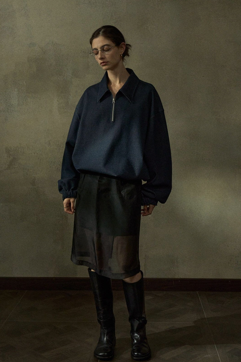 Low-Waisted Sheer Simple Skirt