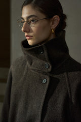 High-Neck Double-Breasted Reversible Coat