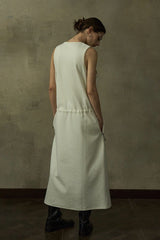 Contrast Waist Rope Vest Dress